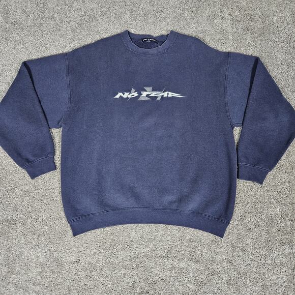 No Fear Sweatshirt Mens Large Blue Crewneck Fader Grunge Skater Embroidered - Picture 1 of 7